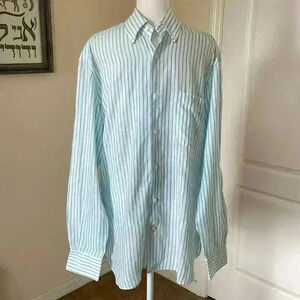 Azzurro Portofino by Guy Rover 100% Linen Button Down Made in Italy Size Medium